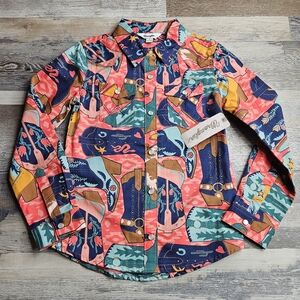 Wrangler NEW Girl's Small Snap Front Boot Print Size Small